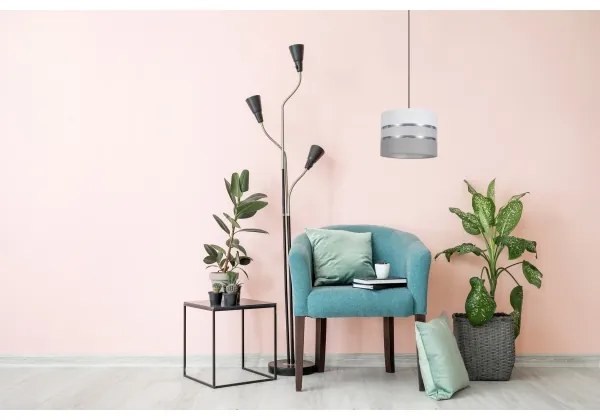 Csillár zsinóron CORAL 1xE27/60W/230V á. 20 cm fehér/szürke