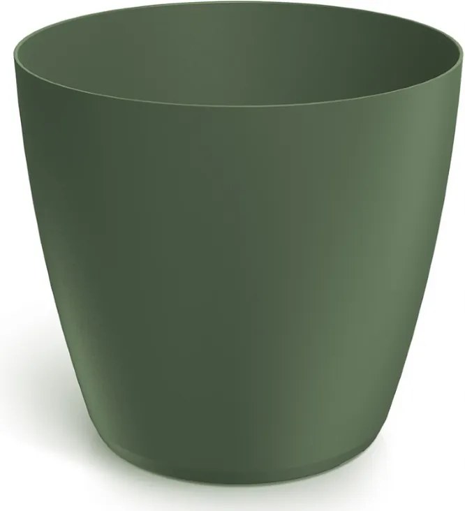 Műanyag kaspó sötétzöld 11,9x10,9 cm fedő sima virágokkal