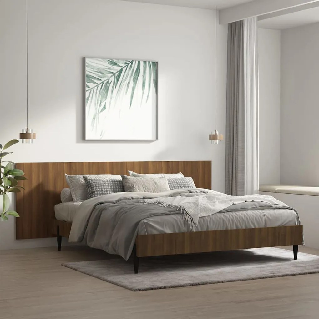 füstös barna tölgyszínű szerelt fali fejtámla 240 x 1,5 x 80 cm