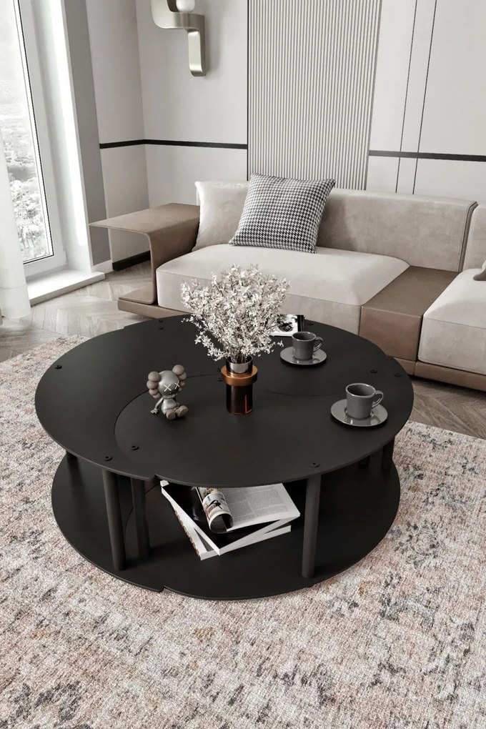 Yin dohányzóasztal, fekete, Ø70 cm – TR282PTR1520