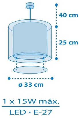 Dalber 41572T - Gyerek csillár BABY TEDDY 1xE27/15W/230V kék