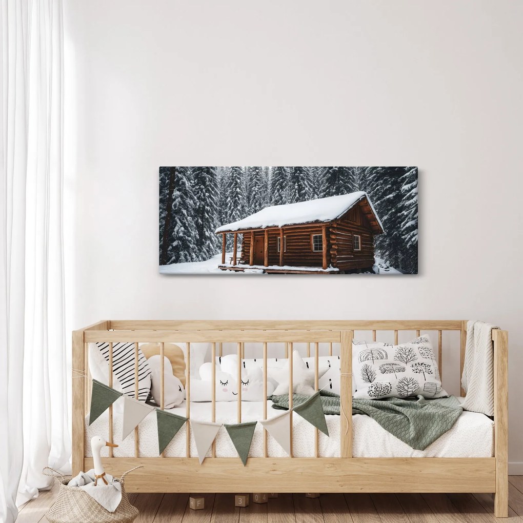 Kép - Hóval borított kunyhó (120x50 cm)