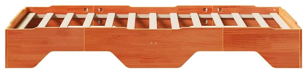 vidaXL ágy matrac nélkül rakásolható viaszbarna 90x190 cm tömör fa