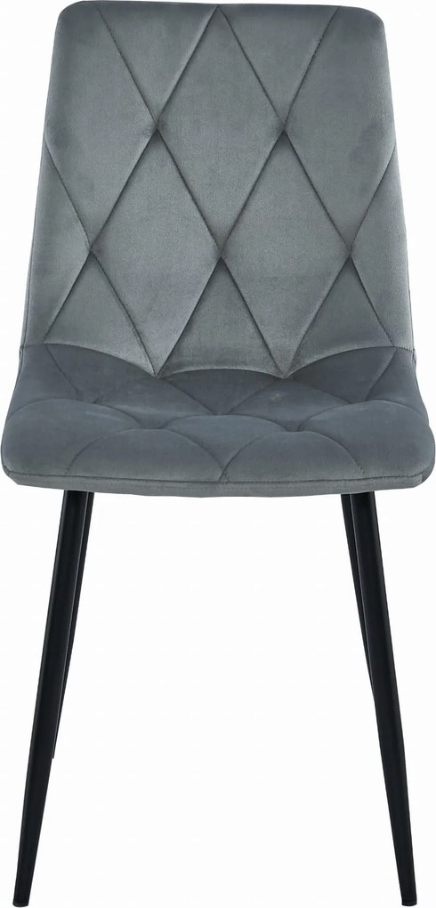 AKCIÓ Szürke bársony étkezőszék LIBRA fekete lábakkal II. minőség