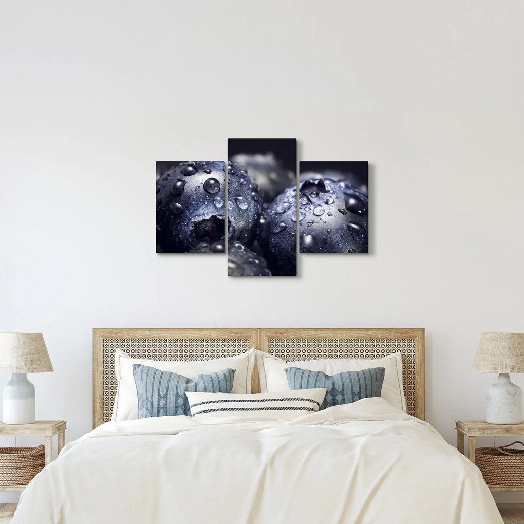 Vízcseppekkel ellátott gyümölcs képe (90x60 cm)