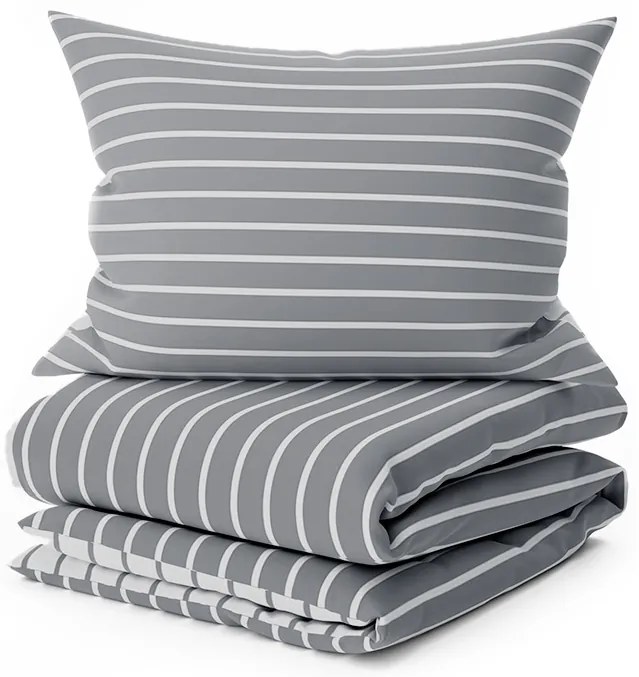 Renforcé pamut ágyneműhuzat CAPRIVI szürke gomb Ágyneműhuzat mérete: 70x90 cm; 140x220 cm