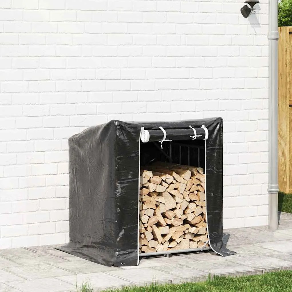 Tűzifa állvány esővédővel 100,5x80,5x110,5 cm horganyzott acél