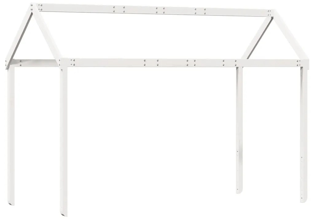 fehér tömör fenyőfa gyerekágytető 207 x 95,5 x 159 cm