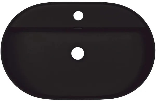 Deante CQS_NU6B - SILIA ráépíthető mosdó csaplyukkal 35x55 cm gránit/fekete