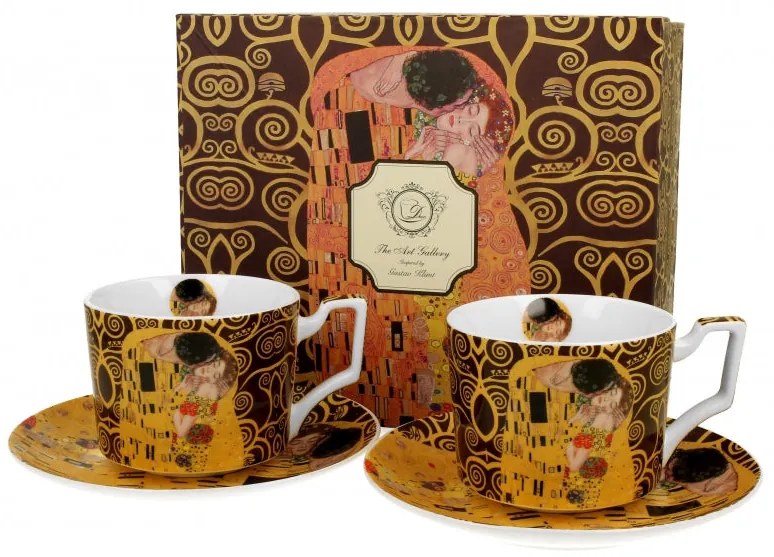 Gustav Klimt porcelán két személyes csésze szett 270 ml díszdobozban