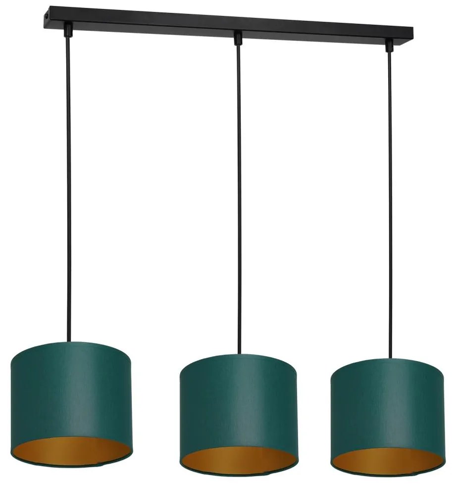 Csillár zsinóron ARDEN 3xE27/60W/230V zöld/arany