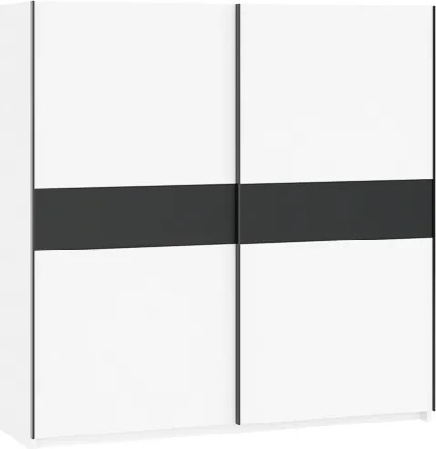 BERNO ruhásszekrény, 200 cm | Fehér + Antracit