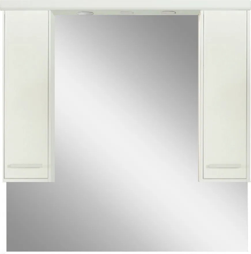 Nerva 105 cm-es tükrös felsőszekrény, Tükörfényes fehér színben