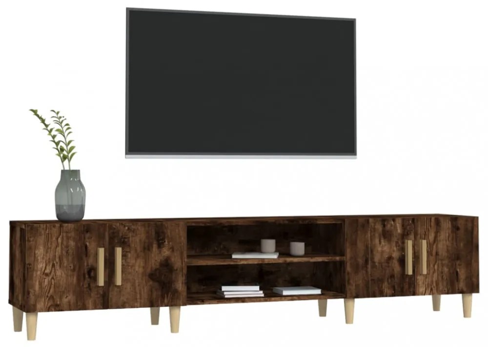 füstös tölgy színű szerelt fa TV-szekrény 180x31,5x40 cm
