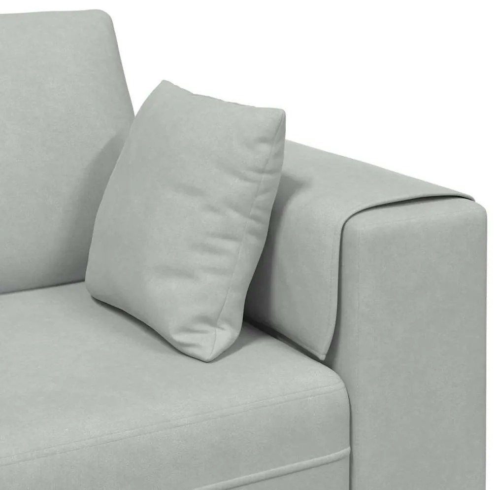 Bársony Kanapé párnával 3 pcs Világosszürke 208 cm Bársony
