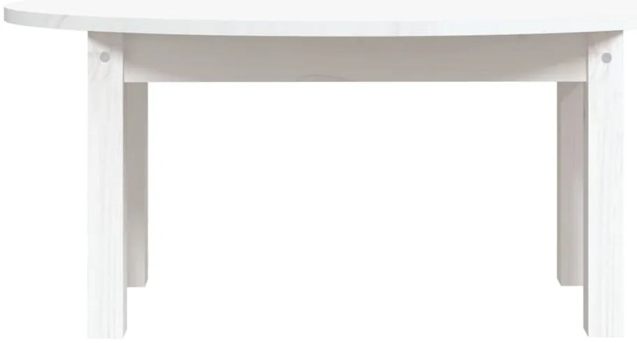 Fehér tömör fenyőfa dohányzóasztal 80x40x35 cm