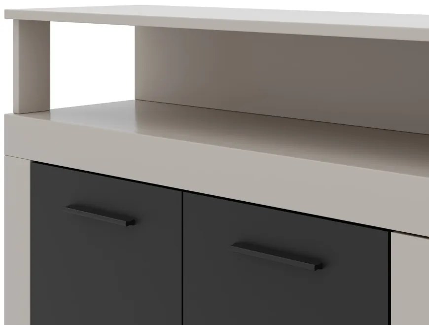 XXL/LUNA Komód Kasmír/Fekete Színben