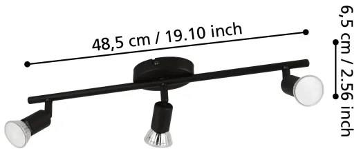 Eglo 32431 - LED Spotlámpa BUZZ-LED 3xGU10/2,8W/230V 3000K fekete