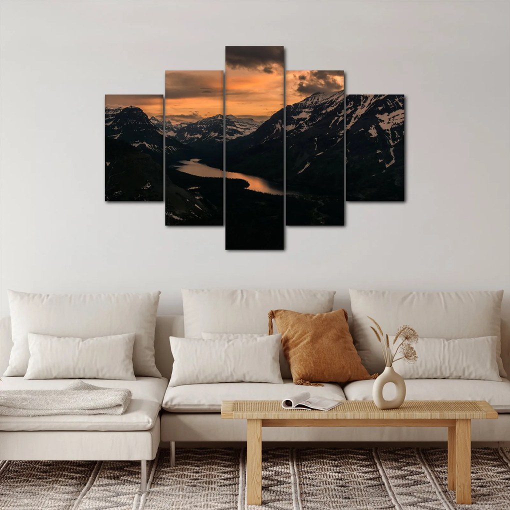 Egy tó képe a hegyek között (150x105 cm)