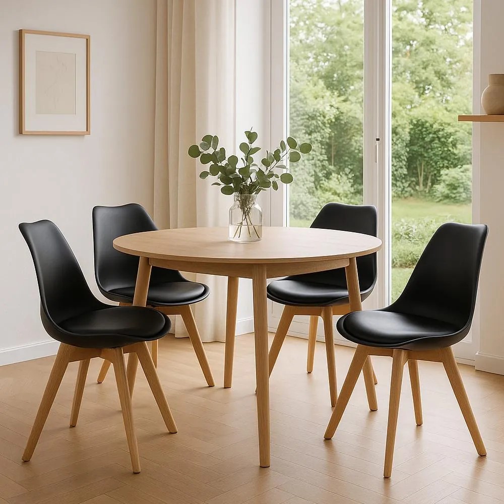 AVENBERG SKANDI 4db Étkezőszék - szett, fekete