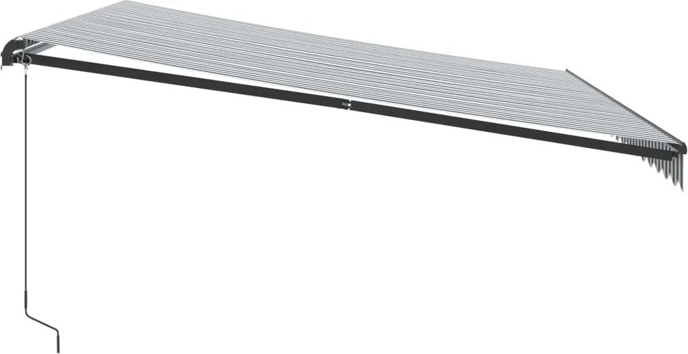 Antracitszürke és fehér kézzel kihúzható napellenző 450x350 cm