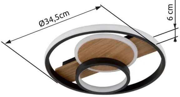 Globo 67322-24 - LED Mennyezeti lámpa PIKARA LED/24W/230V