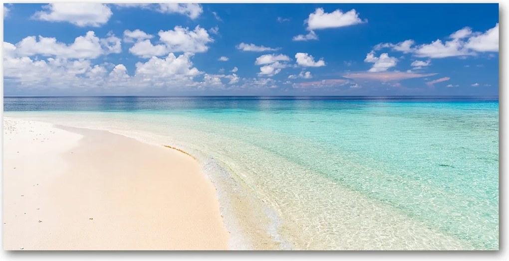 Fotó üvegkép Tengerpart a Maldív-szigeteken 140x70