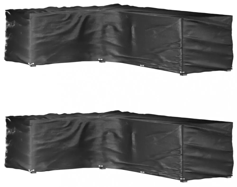 2 db L-alakú kerti bútorhuzat 18 fűzőlyukkal 220x285x80 cm