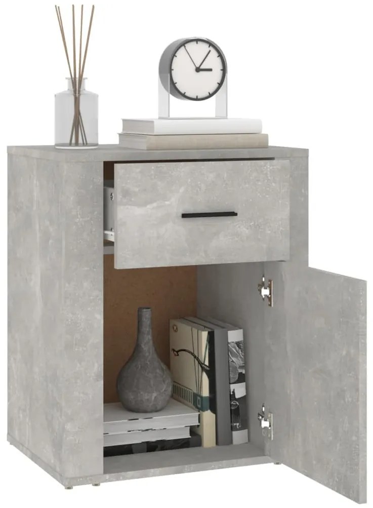 Betonszürke szerelt fa éjjeliszekrény 50 x 36 x 60 cm