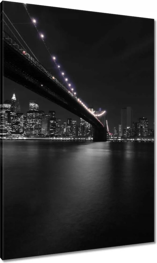 Vászonkép 70x100 Lila fények a hídon