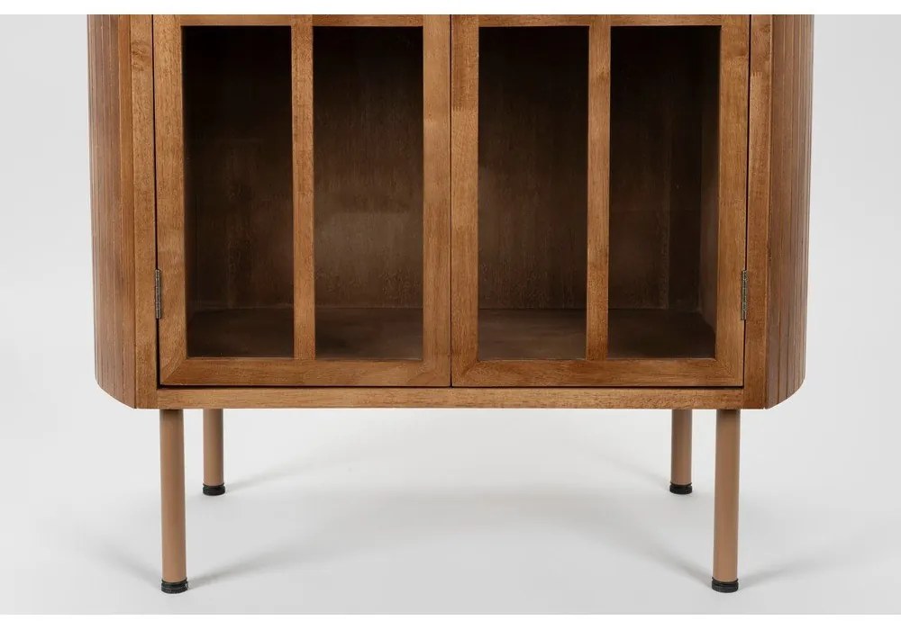 Natúr színű kaucsukfa tálalószekrény 80x140x38 cm Yaz – White Label