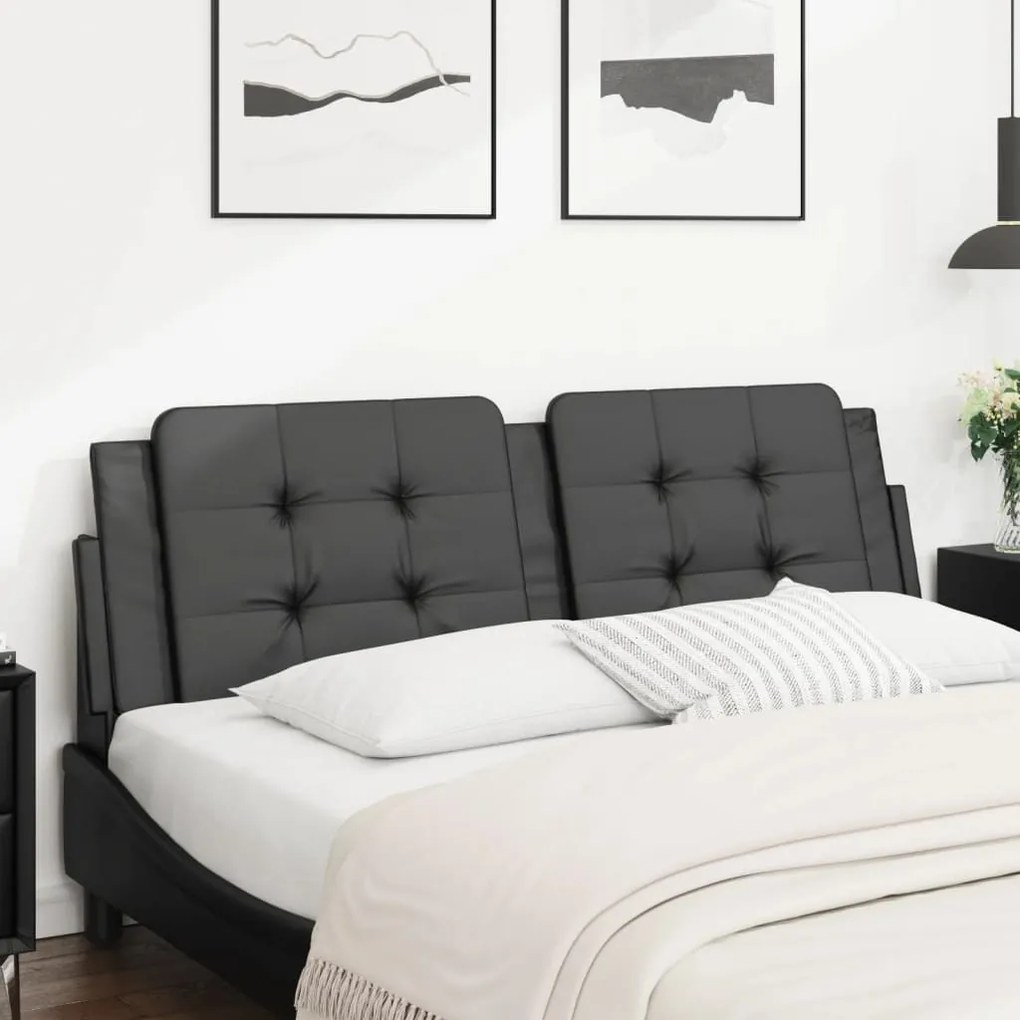 fekete műbőr fejtámla párna 160 cm