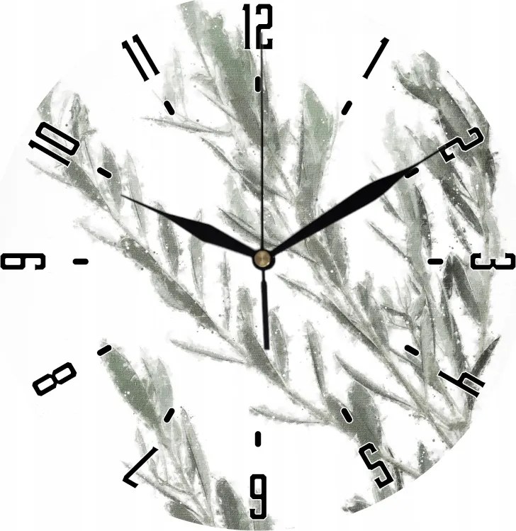 Falióra dekoratív csendes mechanizmus Levelek fehér alapon 35 cm