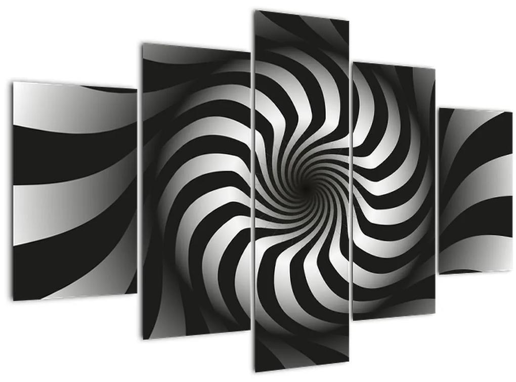 Absztrakt képet egy fekete-fehér spirál (150x105 cm)