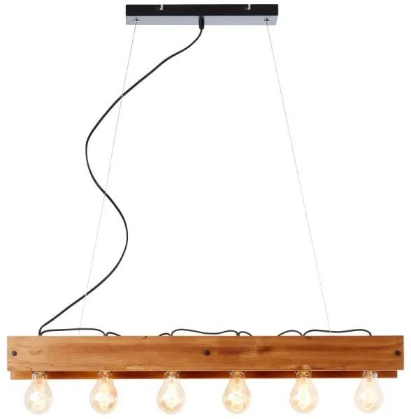 Brilliant - Csillár zsinóron CALANDRA 6xE27/42W/230V fenyő