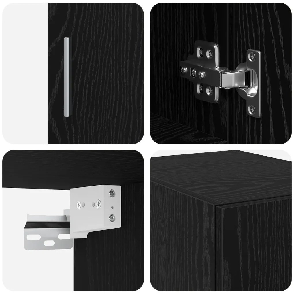 Slim tárolószekrény Fekete tölgy 30x42.5x225 cm Szerelt fa