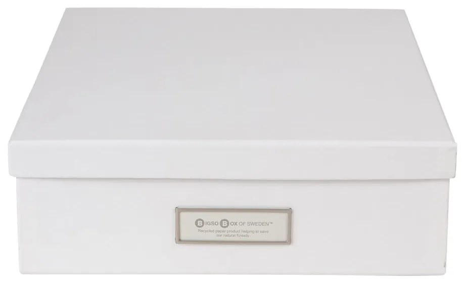 Oskar fehér irattartó doboz címkével, A4 - Bigso Box of Sweden