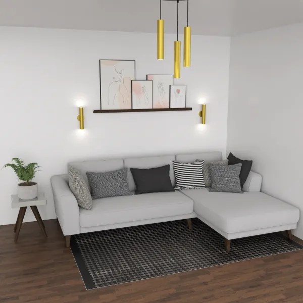 Csillár zsinóron RAITO 3xGU10/8W/230V sárgaréz