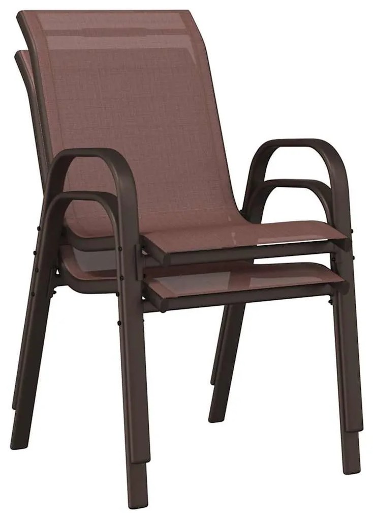 2 db barna textilén rakásolható kerti szék