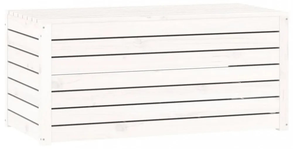 fehér tömör fenyőfa kerti láda 101 x 50,5 x 46,5 cm