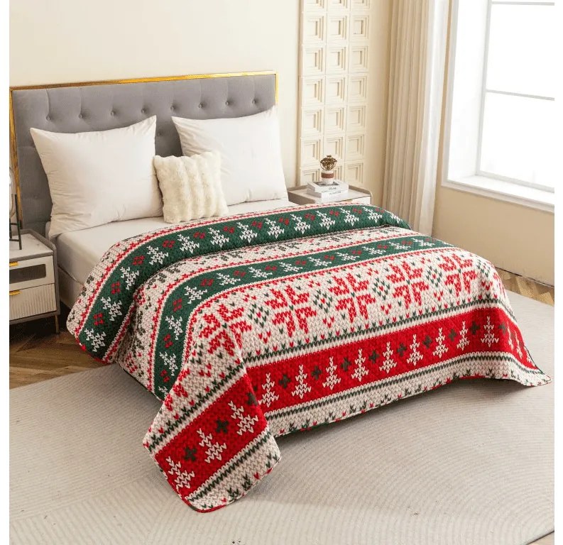 Ágytakaró FROSTED CHRISTMAS színes Méret: 170 x 210 cm