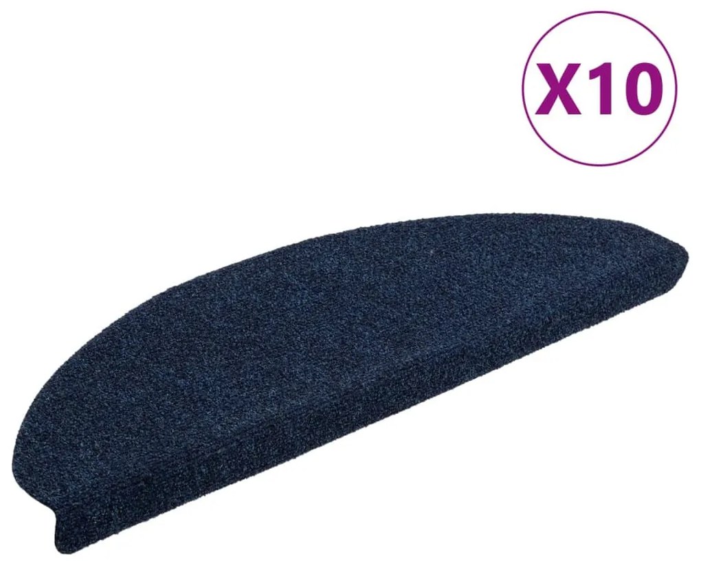 10 db öntapadós lépcsőszőnyeg 65 x 21 x 4 cm sötétkék félkör alakú nagy