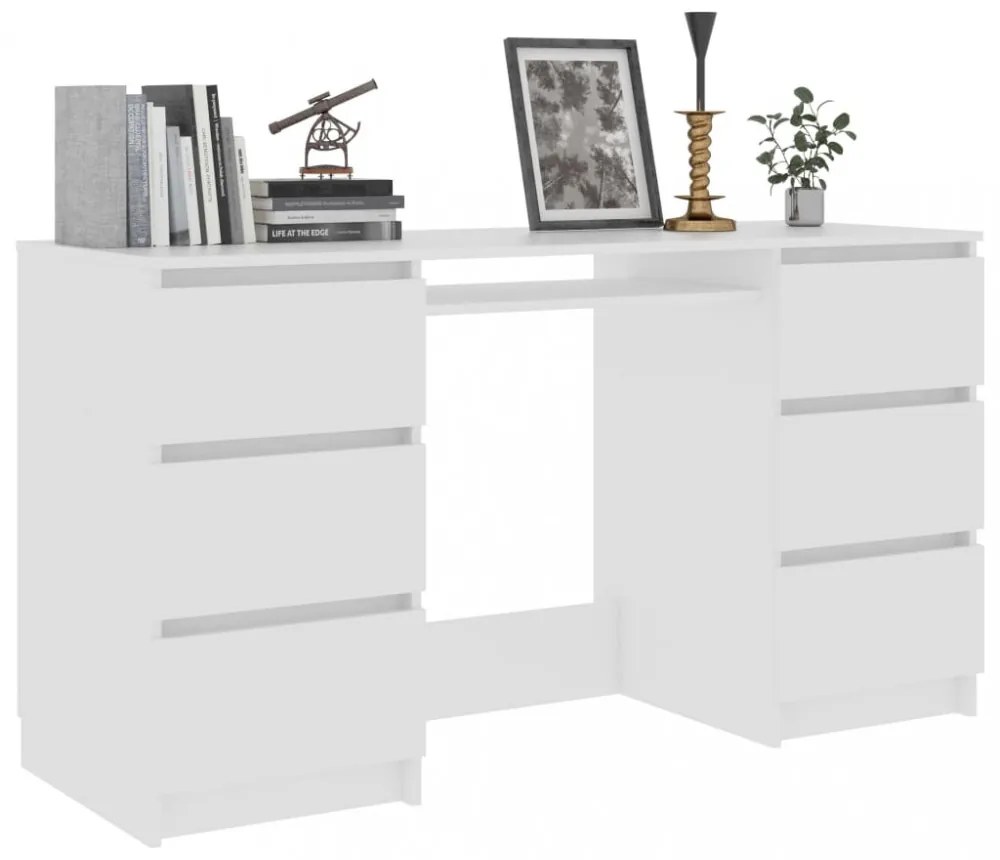fehér szerelt fa íróasztal 140 x 50 x 77 cm