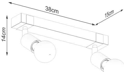 Sollux SL.1296 - Spotlámpa ZUCA 2xE27/15W/230V fekete