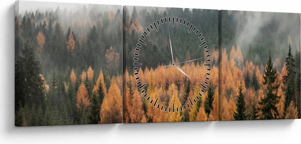 Kép - őszi erdő (órával) (90x30 cm)