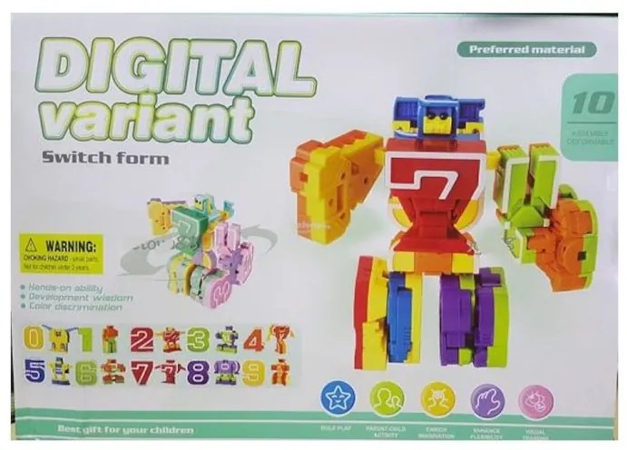 Gyermek Szám Transzformersz átalakuló építő játék 1től 9 ig