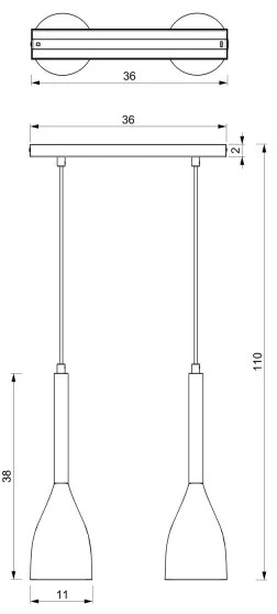 Csillár zsinóron MUZA 2xE27/60W/230V
