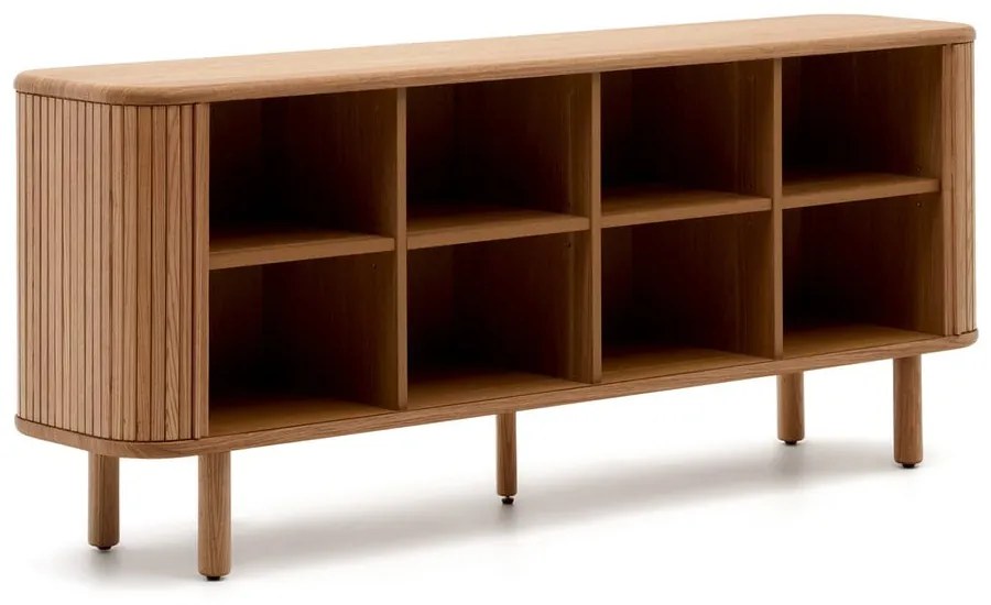 Natúr színű komód tolóajtóval kőrisfa dekorral 180x75,5x40 cm Mailen – Kave Home