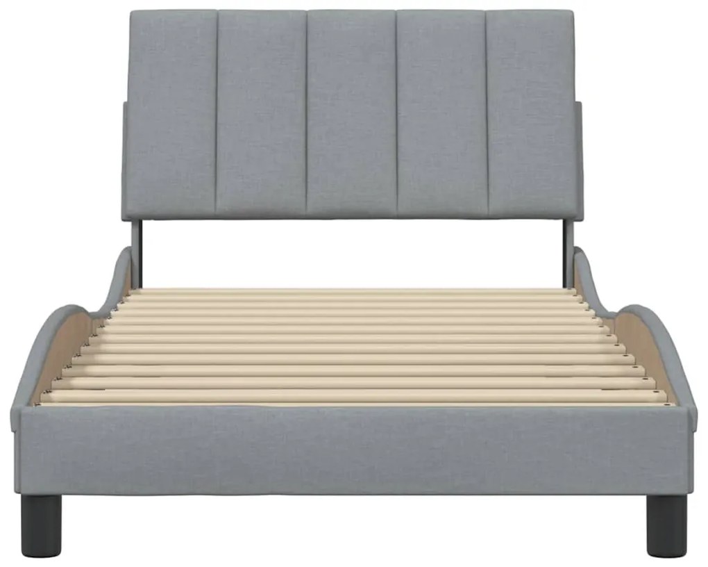 világosszürke szövet ágykeret matrac nélkül Hanko 100x200 cm