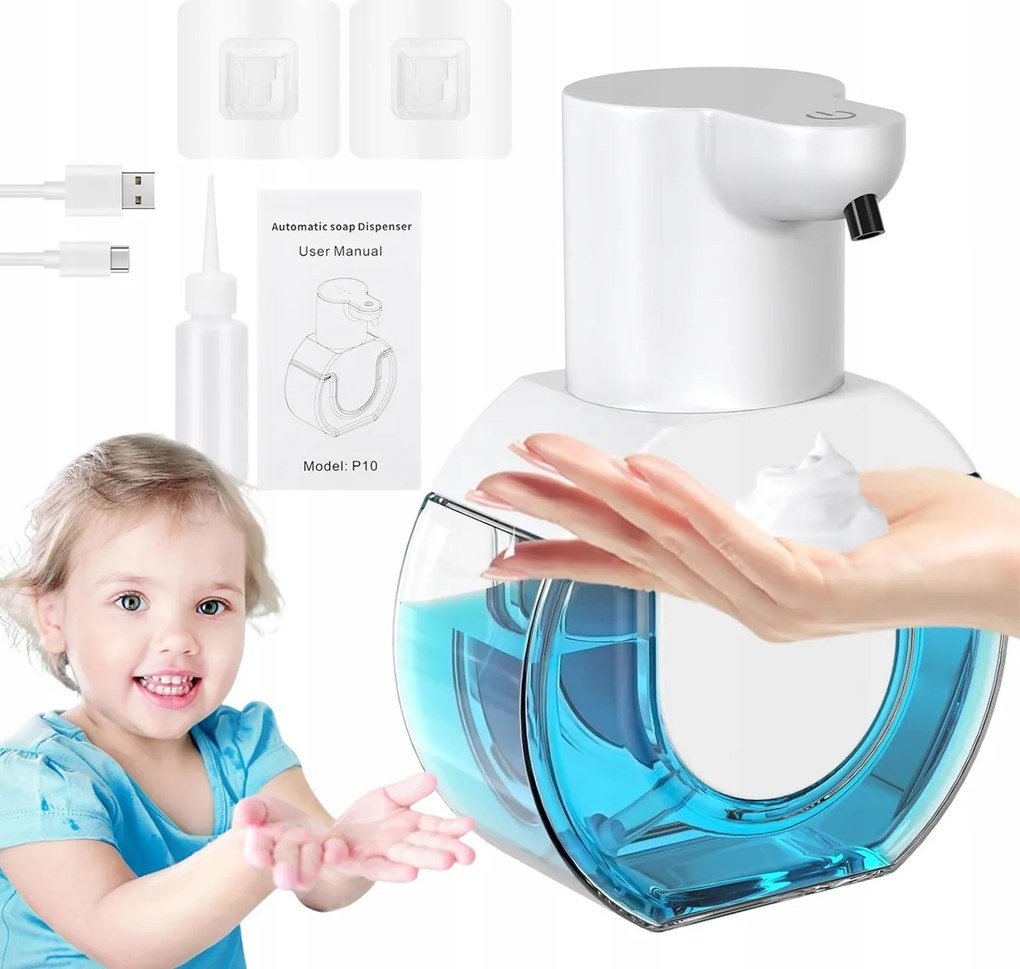 Habszappan adagoló Érintésmentes Automatikus fali Usb diszpenzer